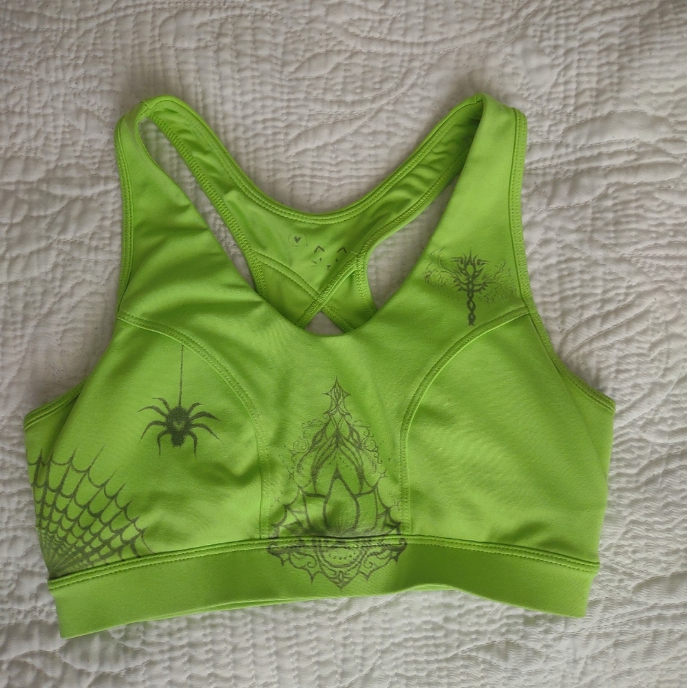 Edgy Green Sports Bra